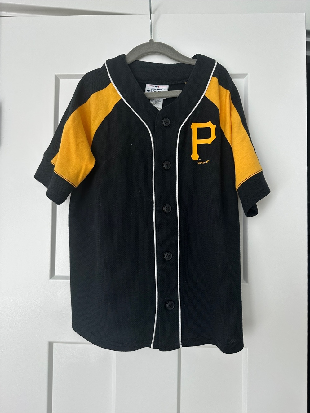 Youth Majestic Pittsburgh Pirates Black Yellow Baseball Jersey S(8)